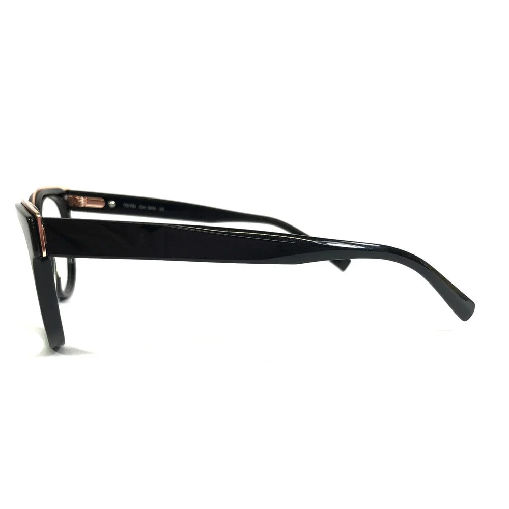 Tom Davies Eyeglasses Frames TD705 Col. 2056 Shiny Black Polished Gold 51-17-140